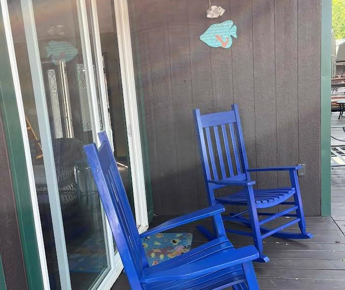 Rocking chairs out on the deck