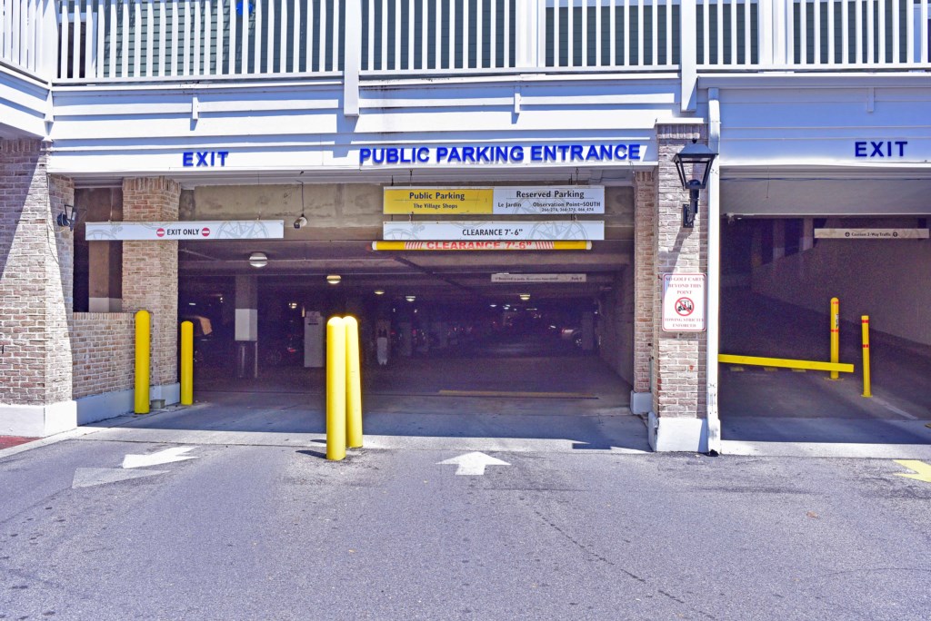 Parking for one vehicle is available in the parking garage