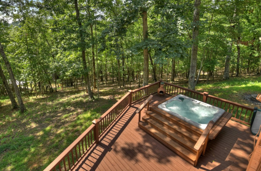 Hot tub view from main level deck
