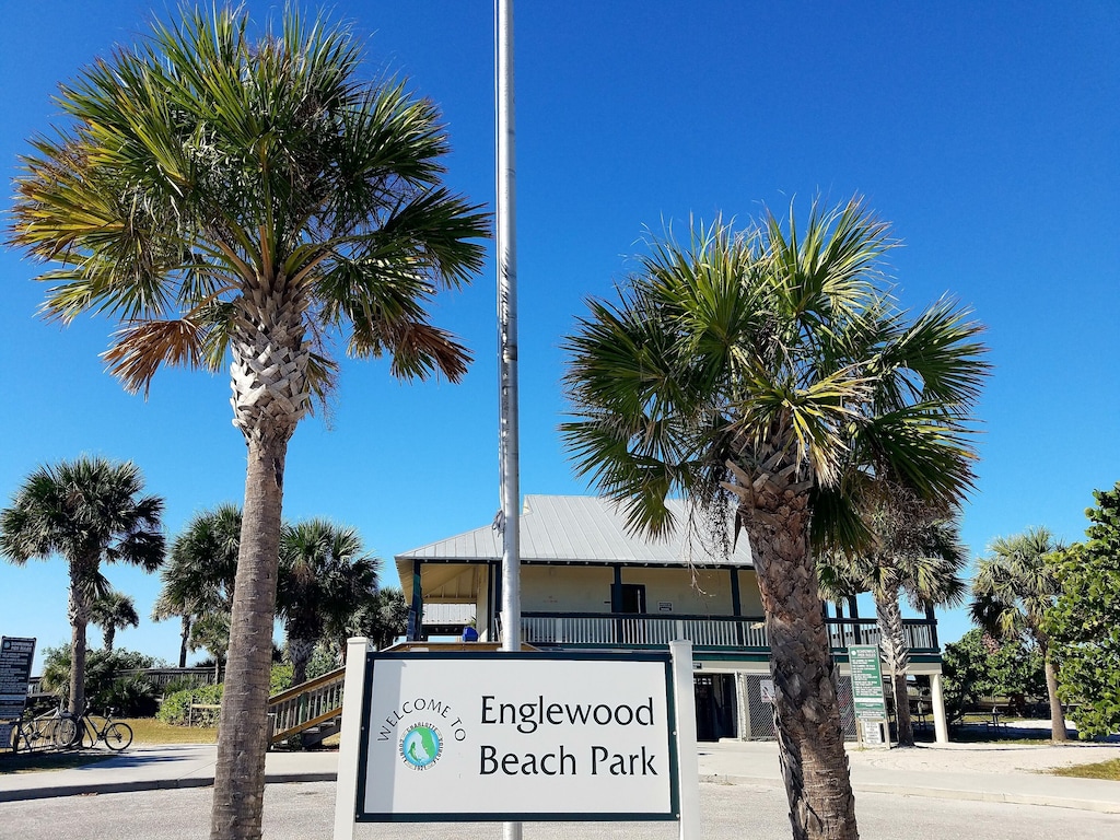 Just a five minute bike ride to the  beach park. Kids love all the things to do!