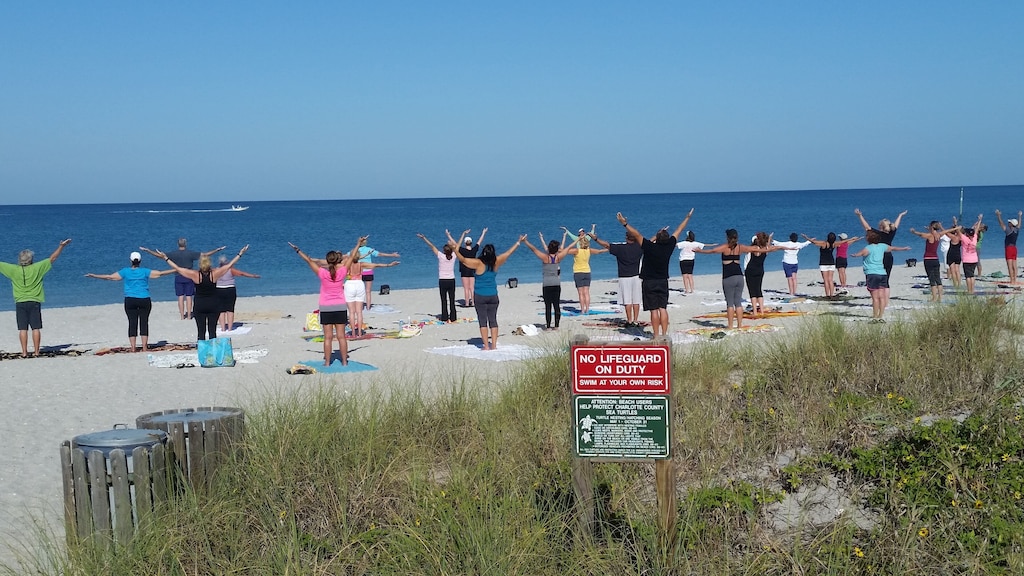 Yoga on the beach just up the road at Englewood beach!