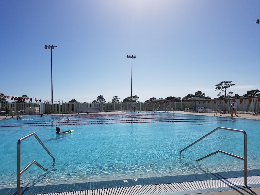 Our community pool is a ten minute drive from the house and just $3 per day.