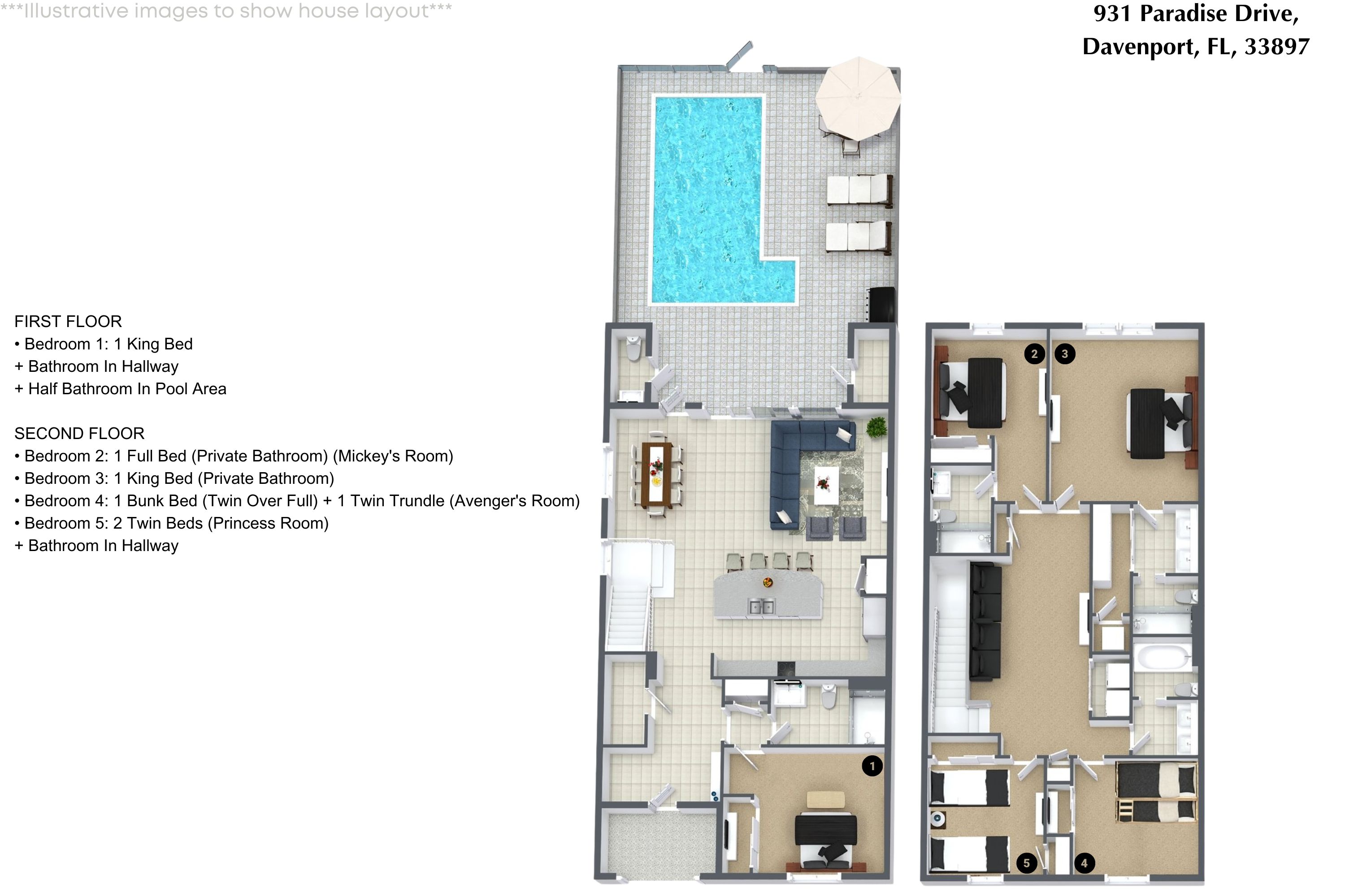 5 bedroom vacation townhouse at Windsor Island Resort - Image 38