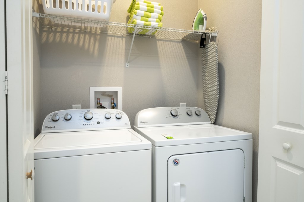 Washer and dryer available in unit