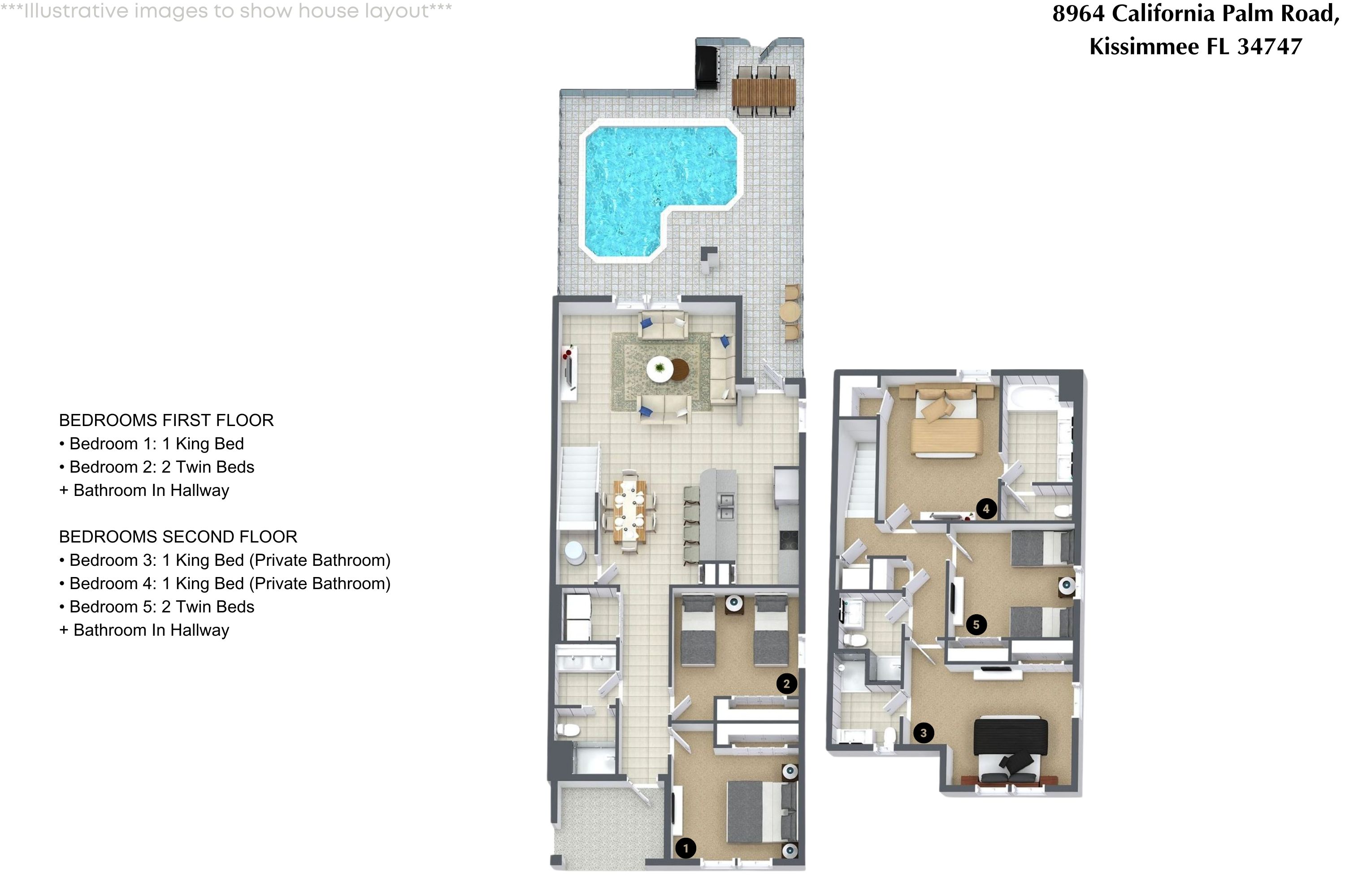 5 bedroom vacation townhouse at Paradise Palms - Image 34