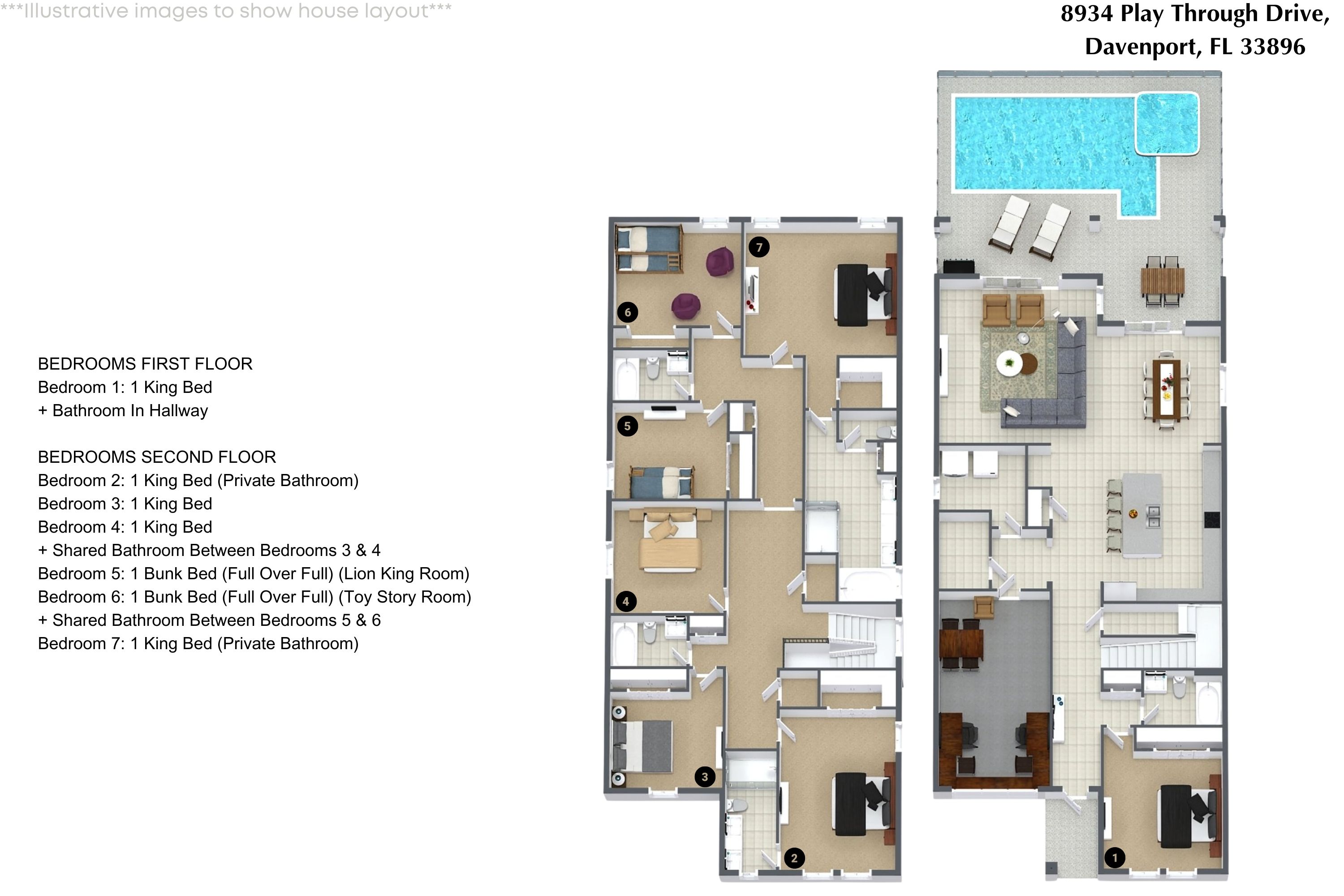 7 bedroom vacation house at Champions Gate - Image 42