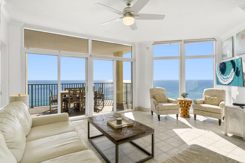Sweeping Gulf views from the living room