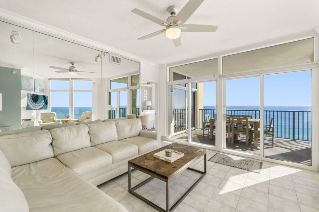 Enjoy Gulf views from the kitchen and living room