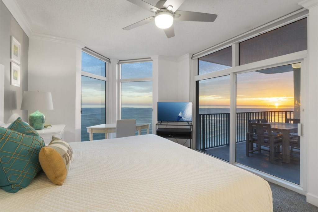 Sunset views from the king bedroom