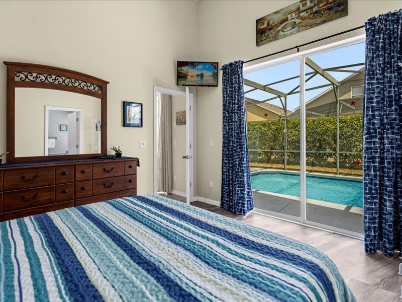 Bedroom 1 with Pool View