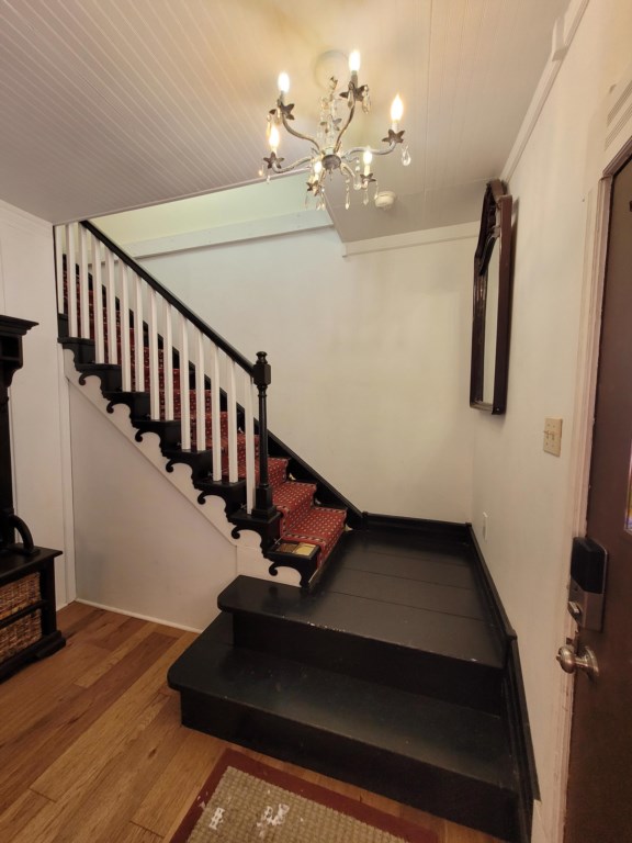 Stairs to second floor right off the front door