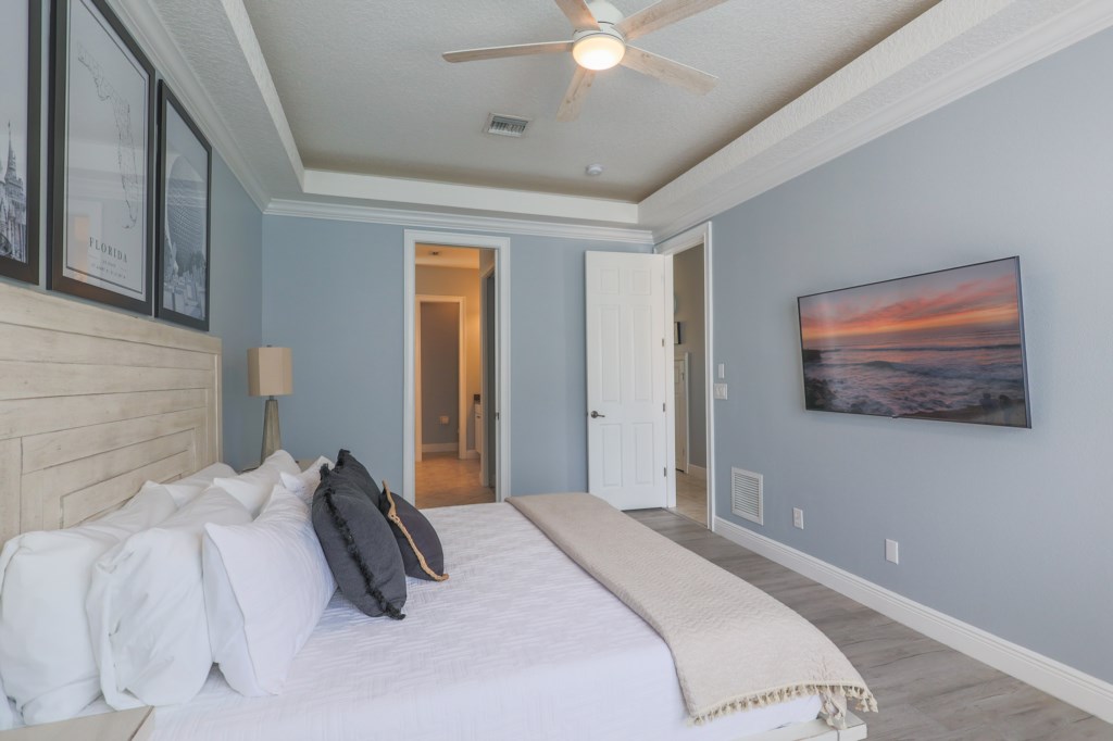 Downstair Master Bedroom with king size bed.