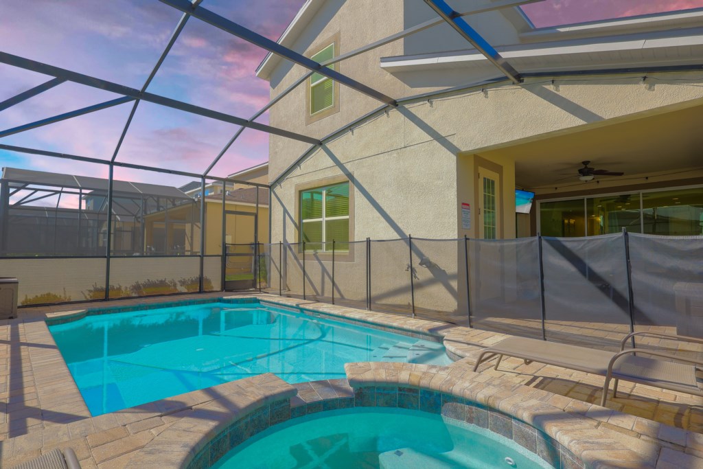 Enjoy this beautiful pool and spa with your family.