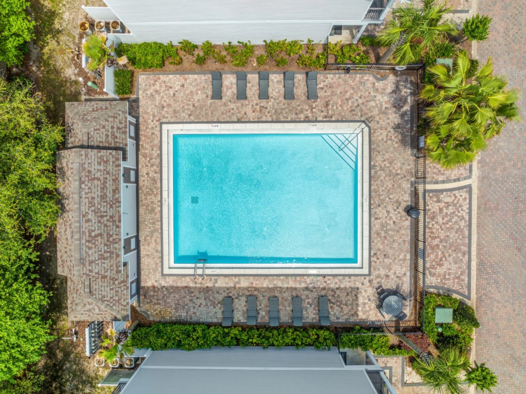 Top view of the pool area