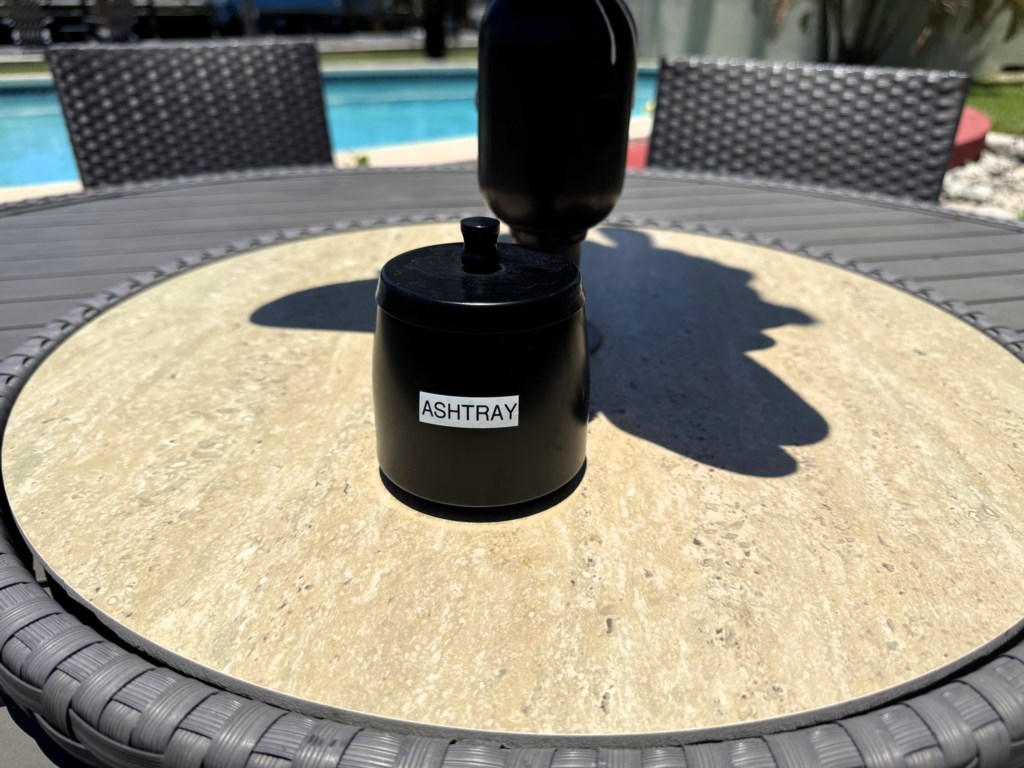 Ashtray for guest use
