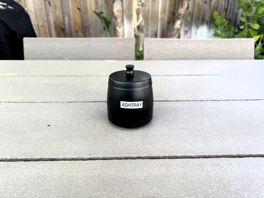 Ashtray for guest use