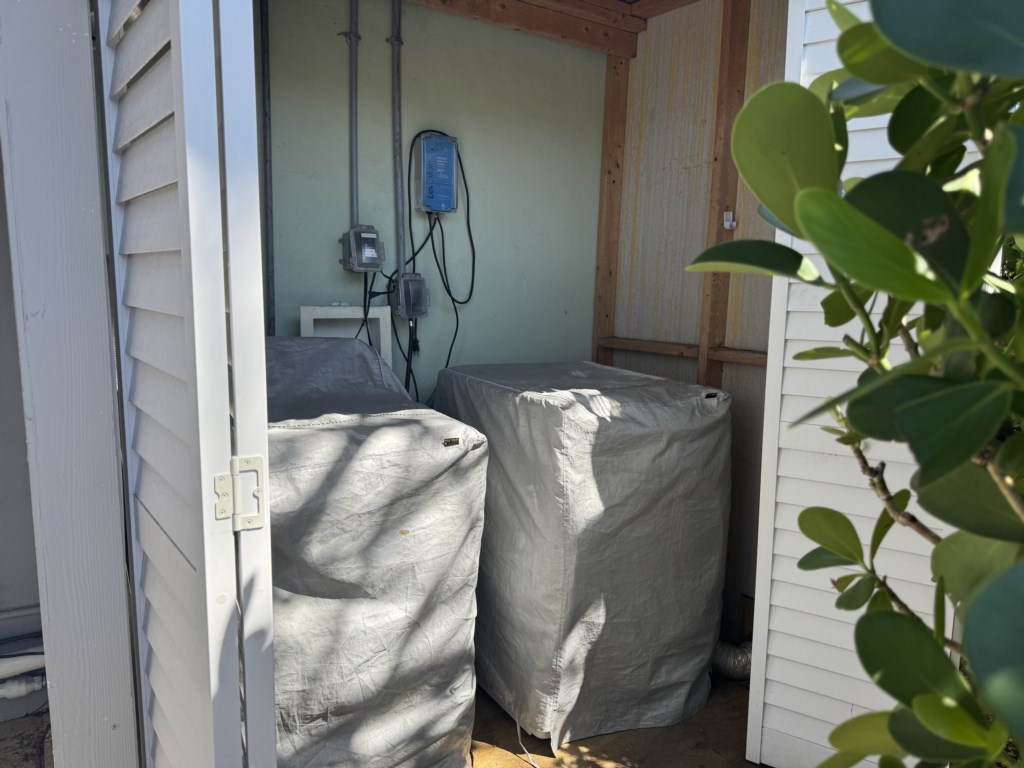 Laundry Shed outside on side of house