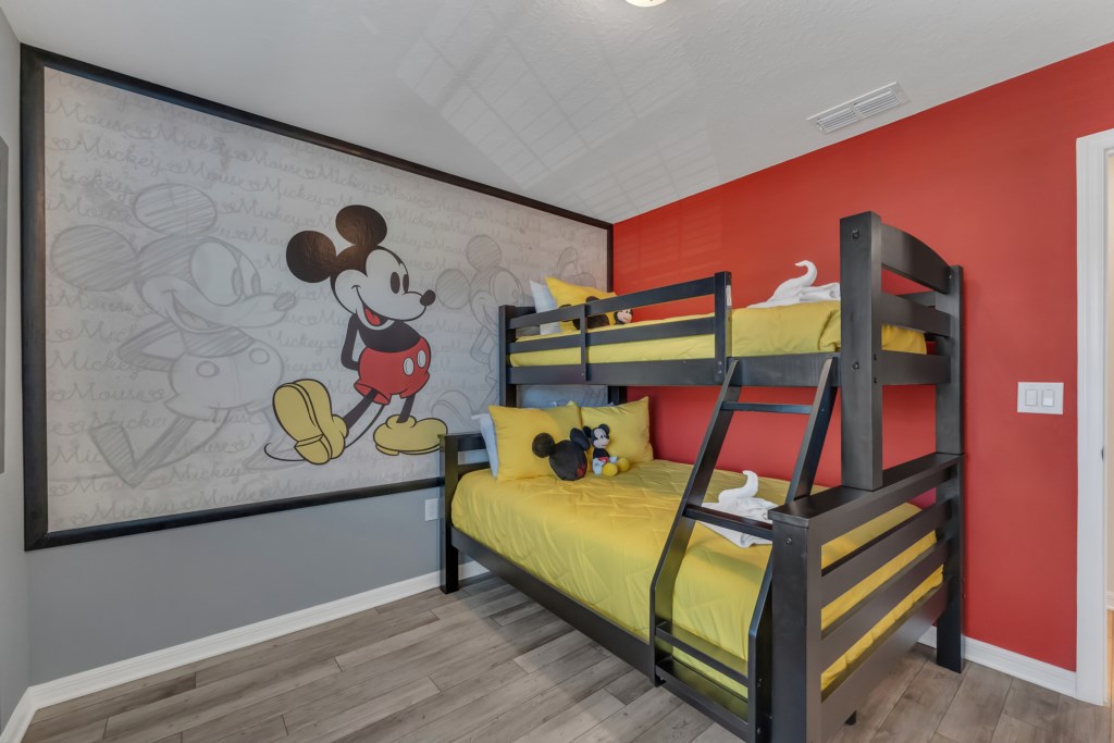 Bedroom 3 Mickey Mouse themed - Twin over Full bunk bed