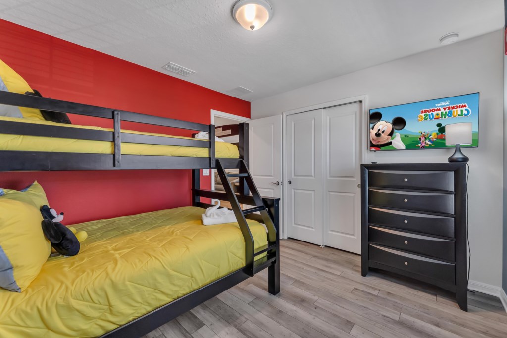 Bedroom 3 Mickey Mouse themed - Twin over Full bunk bed