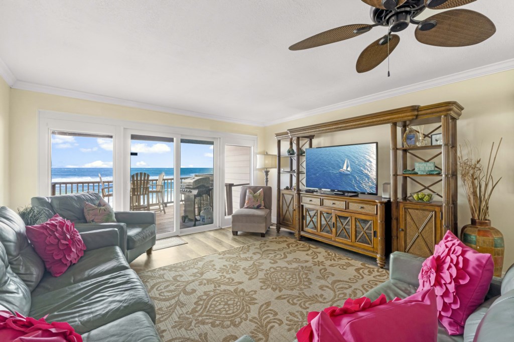 Living Area On 2nd Floor With Stunning Beach Views