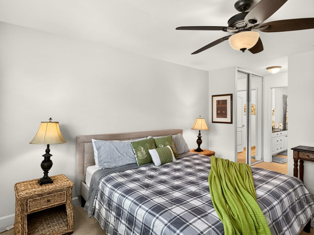 Primary Bedroom with King Bed and Ceiling Fan