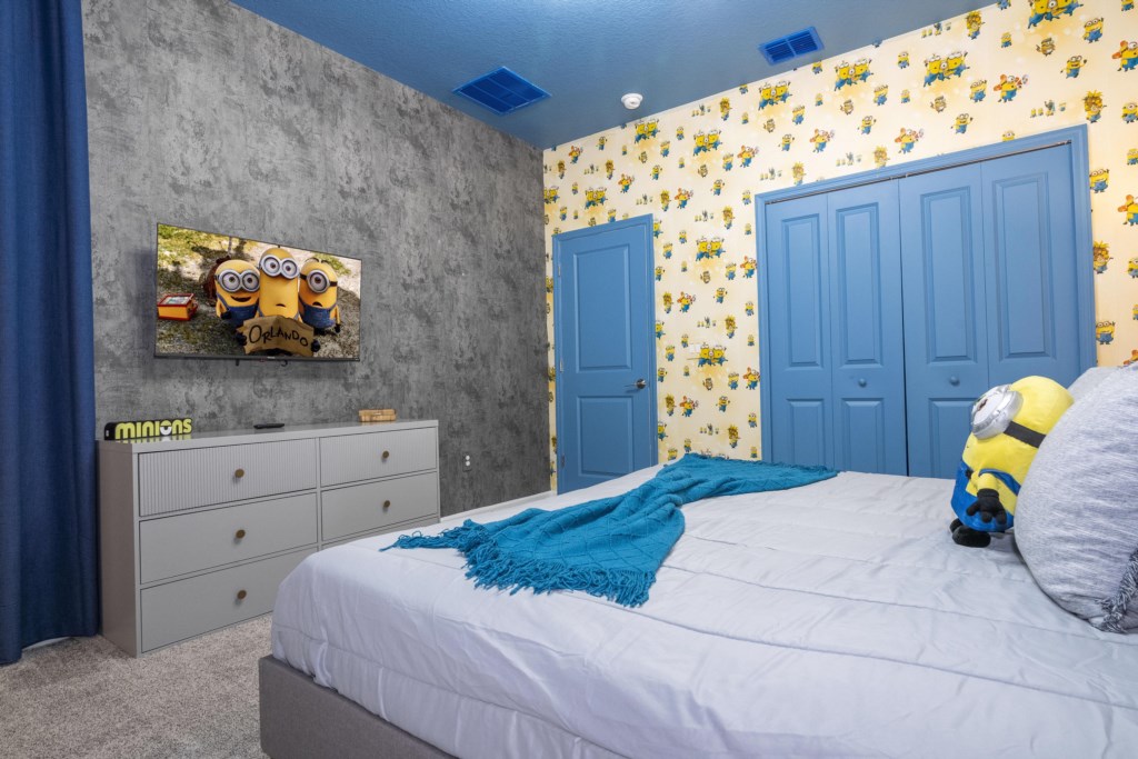 Minions themed bedroom with king bed (1st floor)