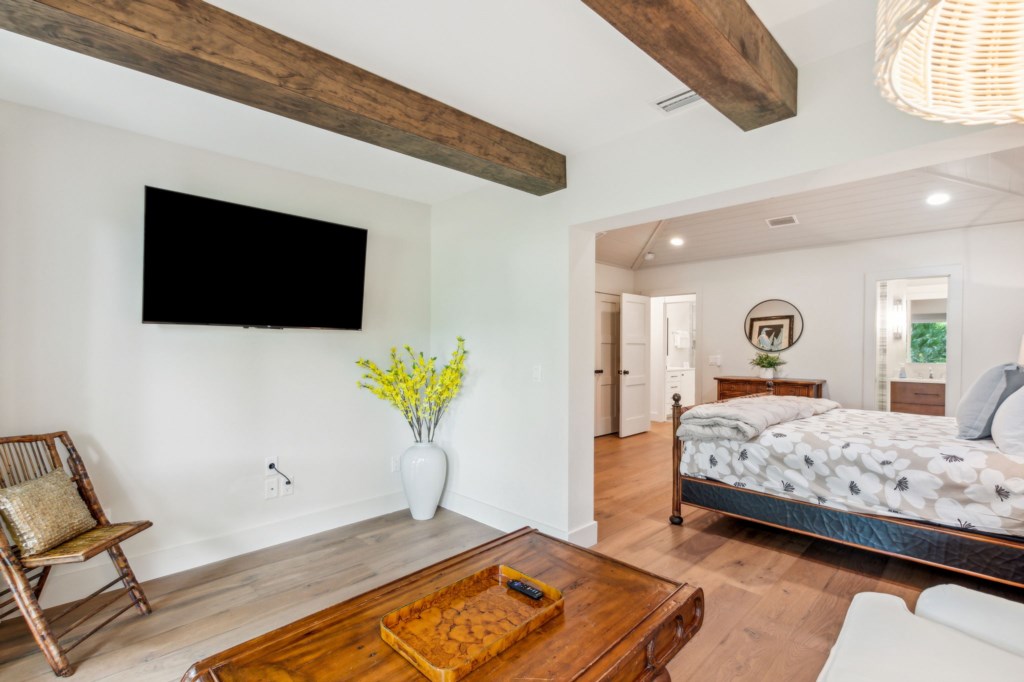 View of master bedroom from sitting room.