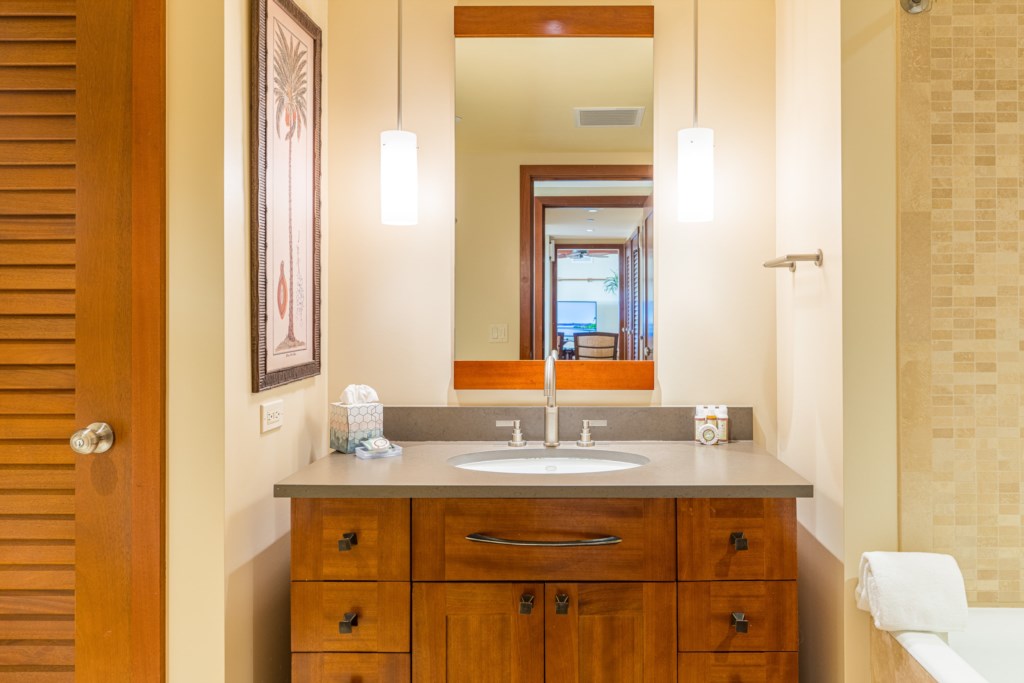 Bathroom 2 with tub and shower.