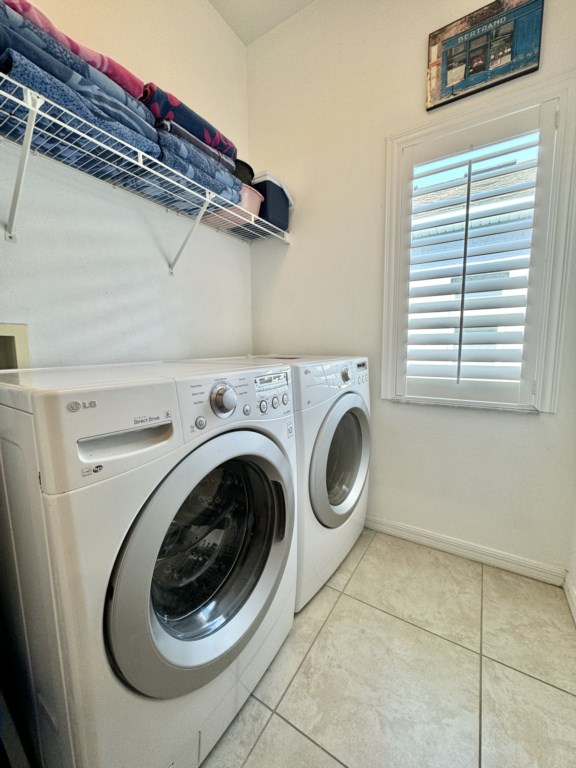 Convenient in-home laundry with washer and dryer for your use.