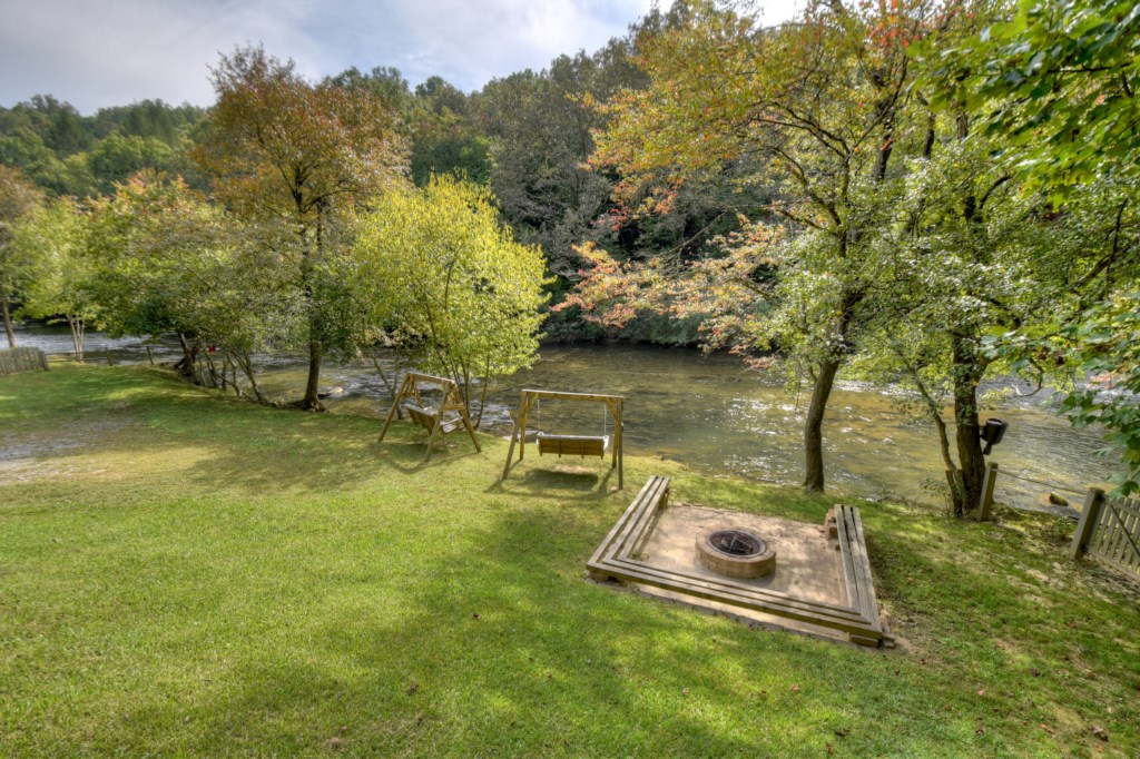 Firepit beside the river 