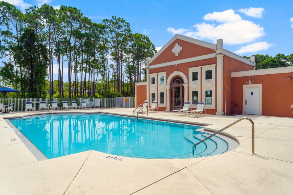 Spacious Pool Area Near Shore Beats Work. 