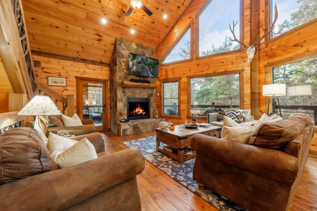 Living Room with Seasonal Gas Logs