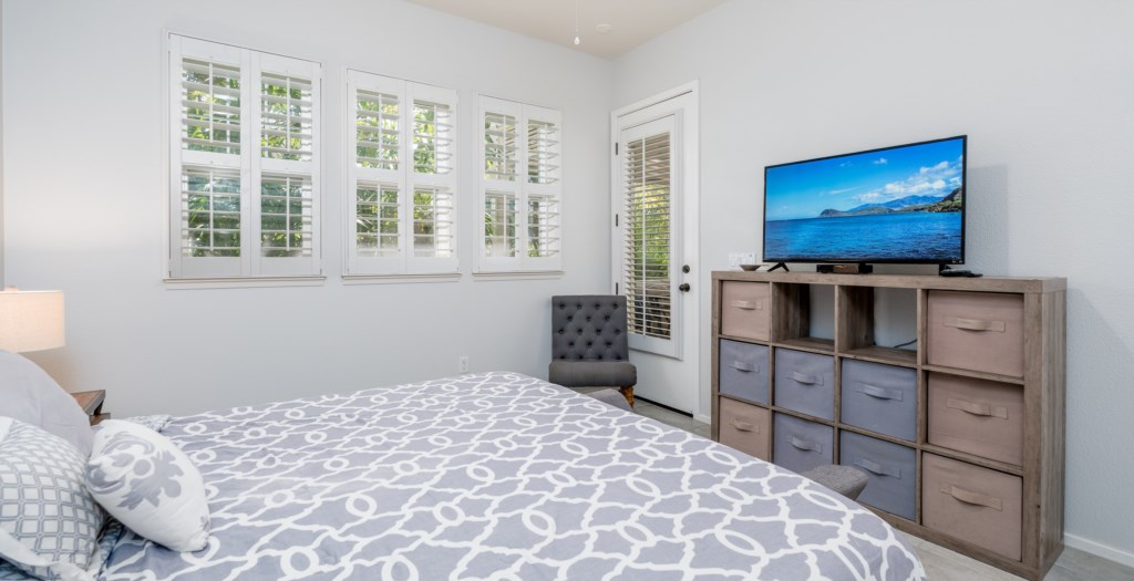 Primary Bedroom with King Bed and Smart TV