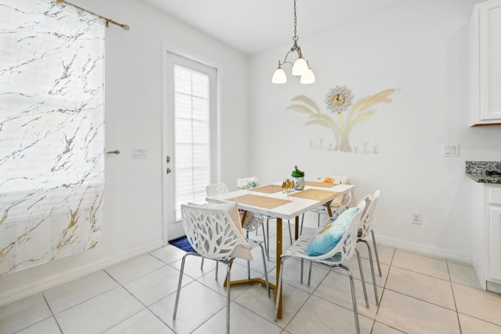 dining area and back door to the back yard