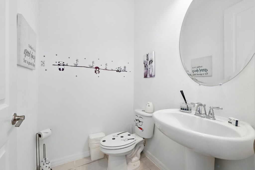 half restroom on the 1st floor.