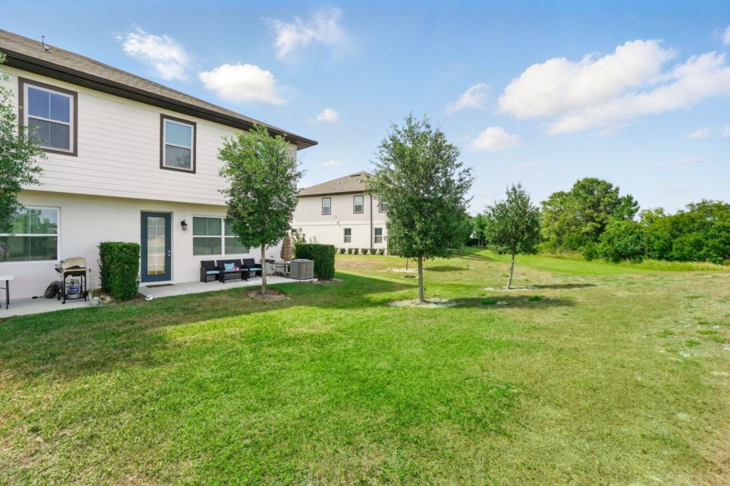 huge piece of backyard of the corner lot...