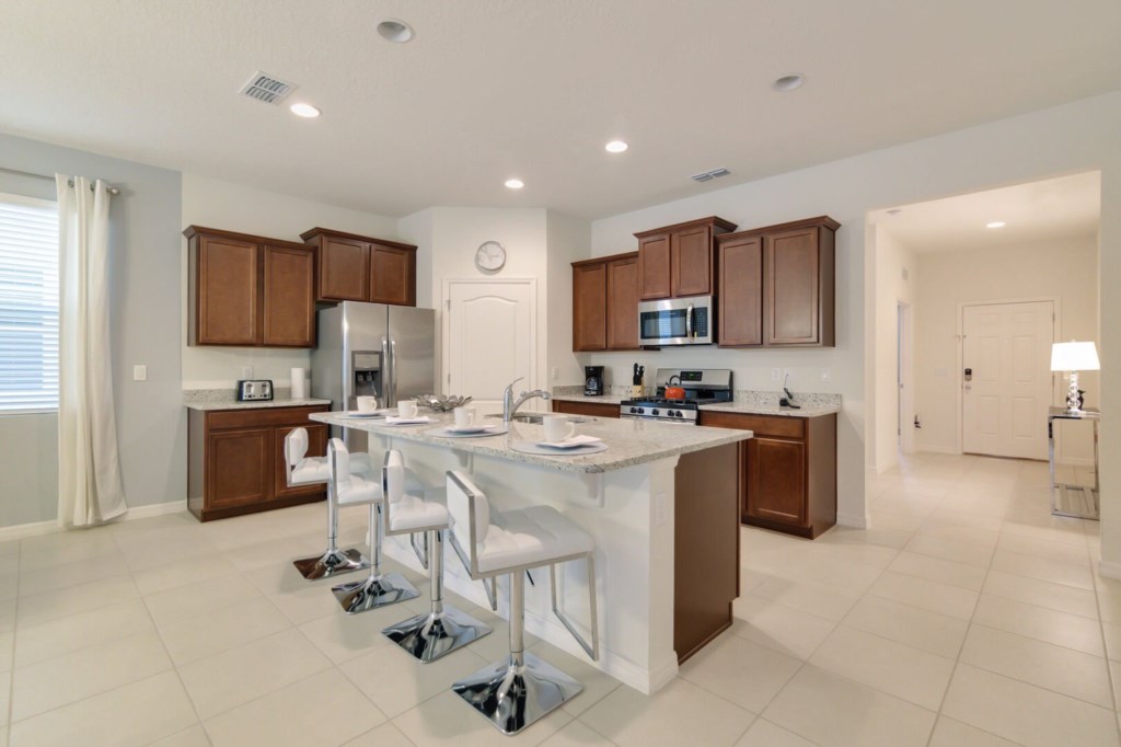 kitchen and island bar