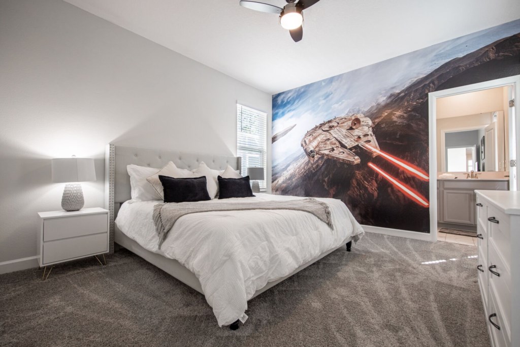 bedroom with its own TV