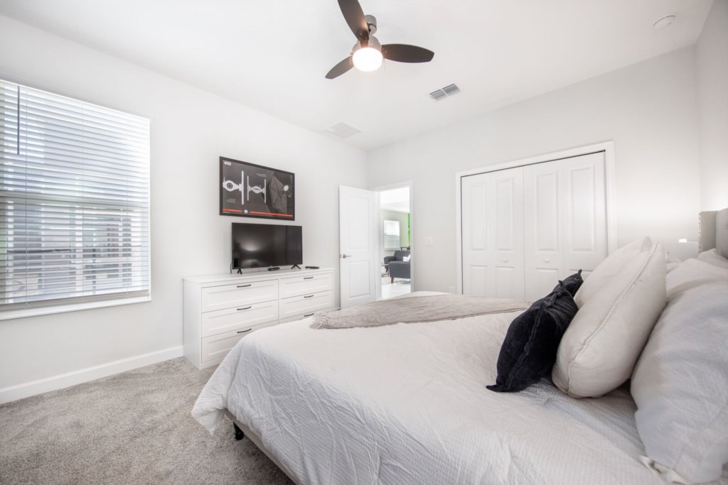 bedroom with its own TV
