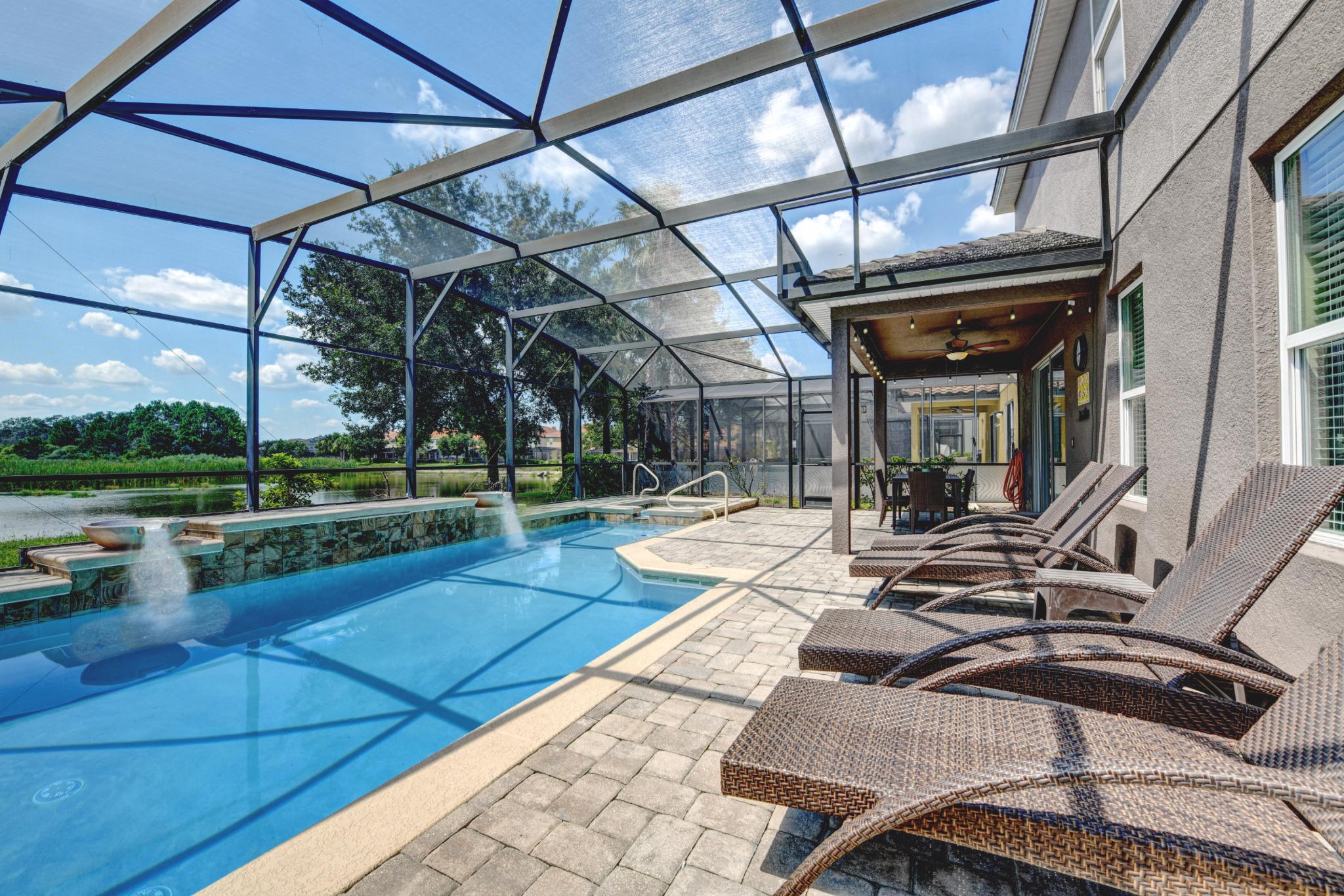 Spacious 5-Bedroom Resort Pool Home with Lake View