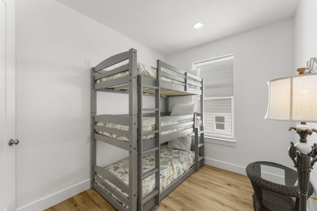 Bunk Bedroom With Three Twin Beds On 3rd Floor