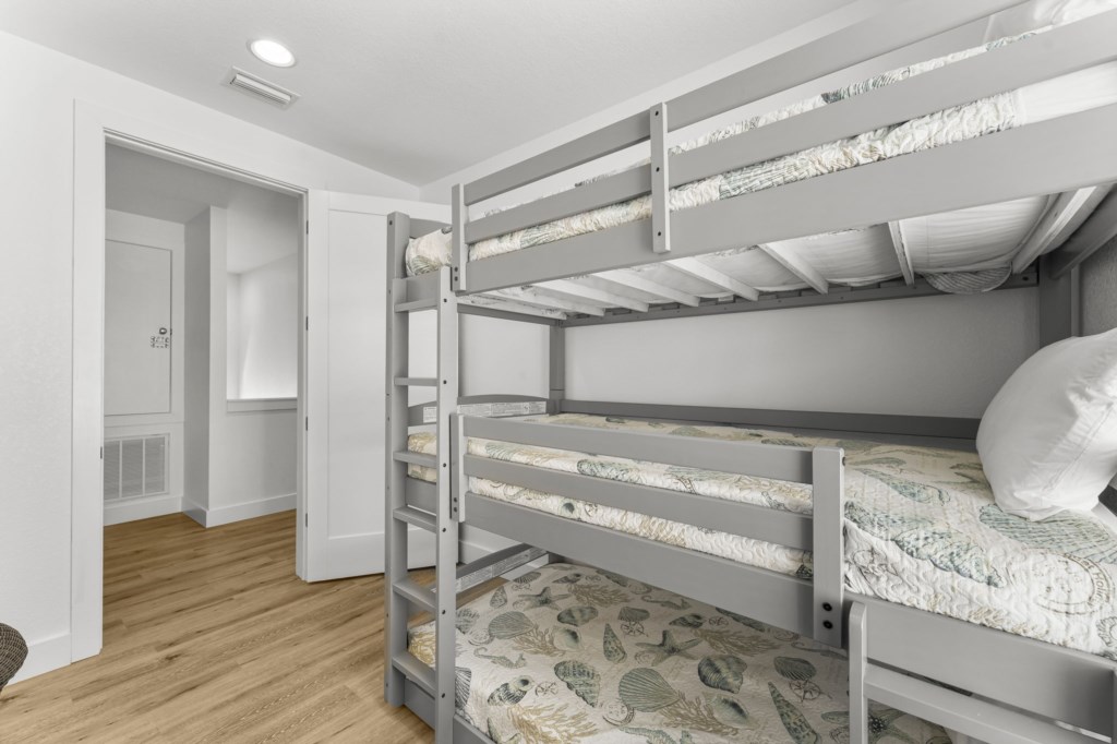 Bunk Bedroom With Three Twin Beds On 3rd Floor
