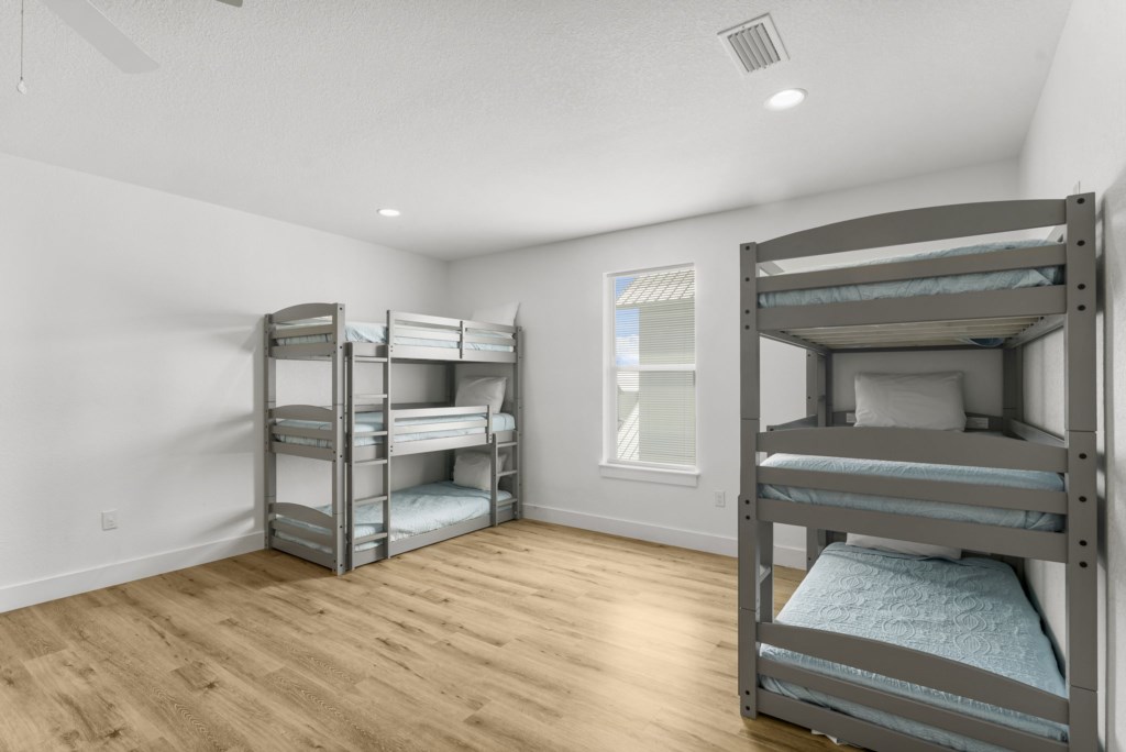 King Bedroom With Six Twin Bunk Beds And Private Bathroom On 3rd Floor