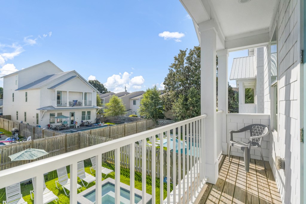Balcony overlooking the pool