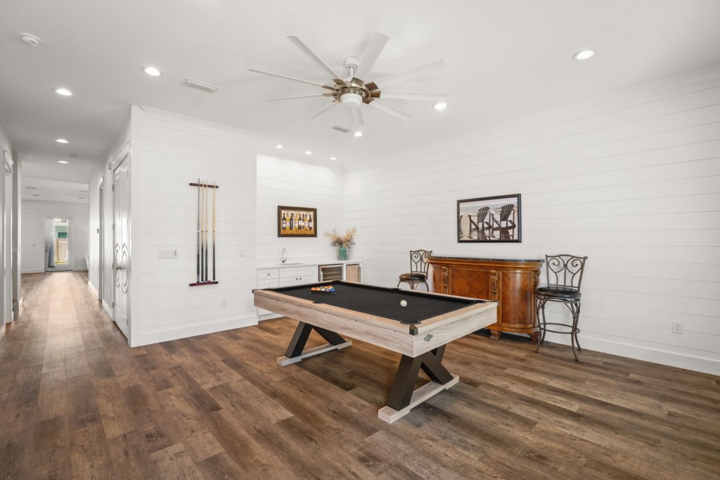Billiards Table and Wet Bar On 1st Floor