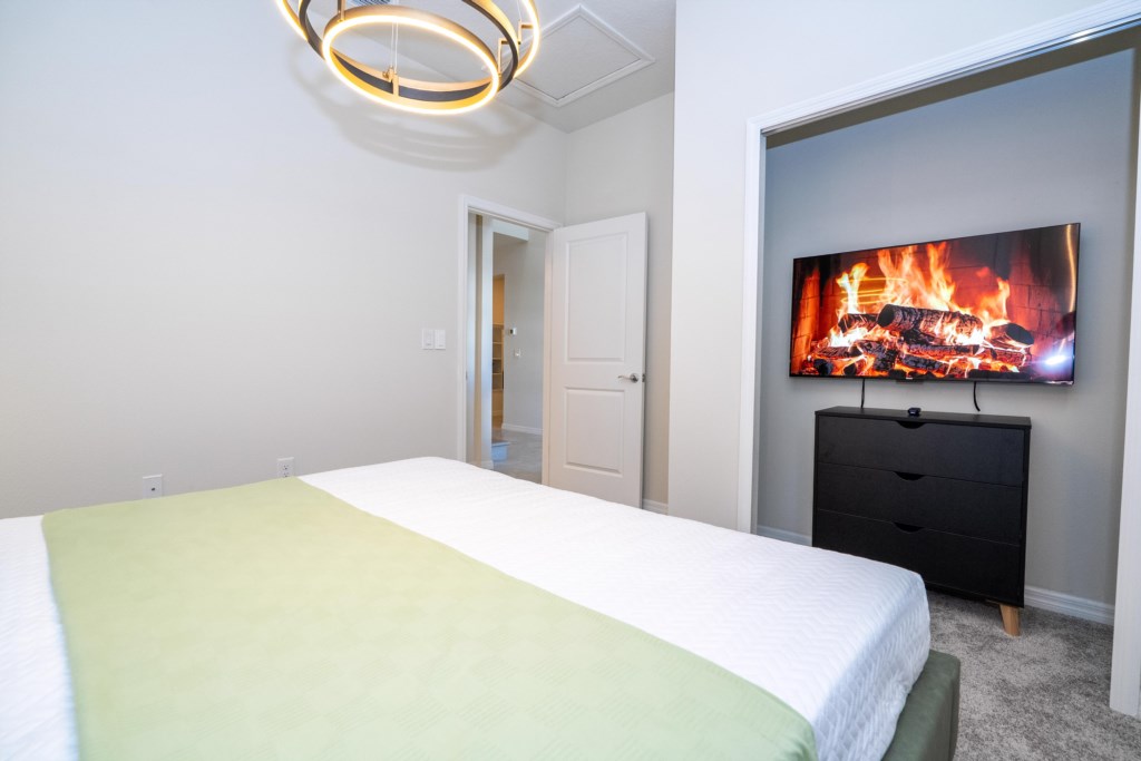 King bedroom 1st floor w/ flat screen TV