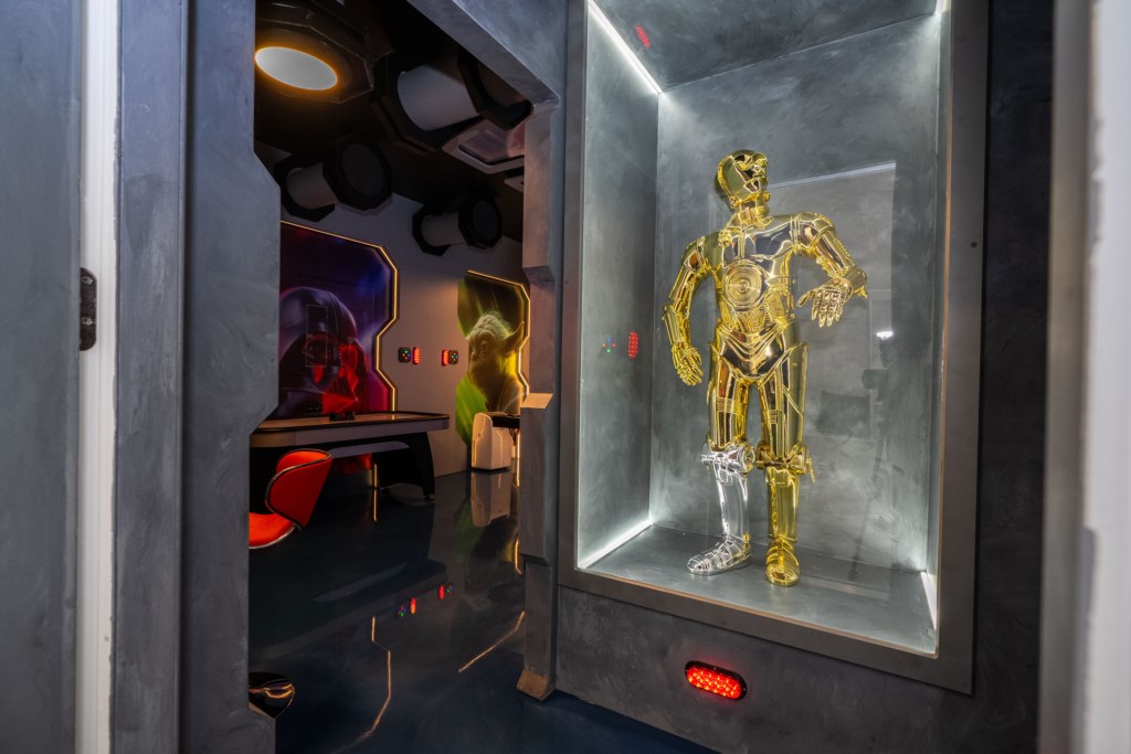 Garage converted to a game room