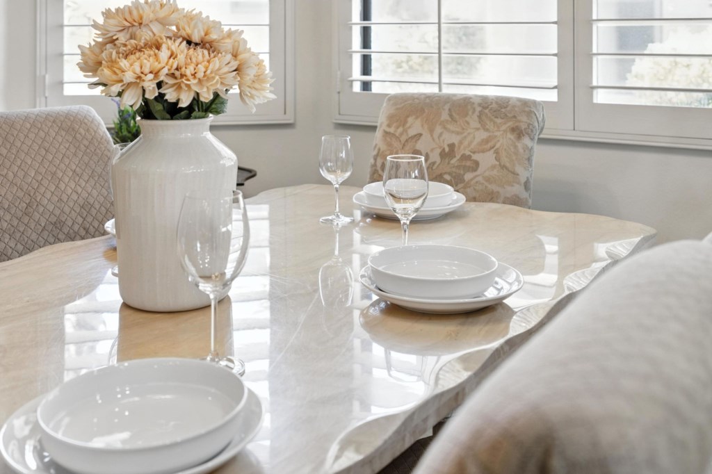Elegant dining area perfect for intimate meals and conversations.