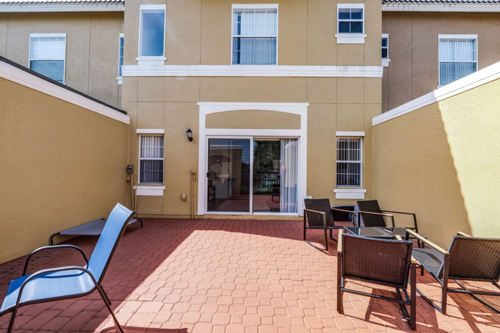 Inviting patio area ideal for morning coffee or evening gatherings.