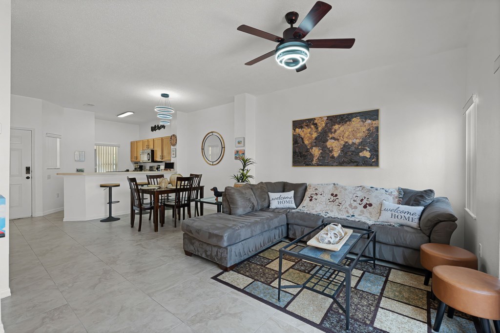 Stylish dining nook perfect for family meals or game nights.